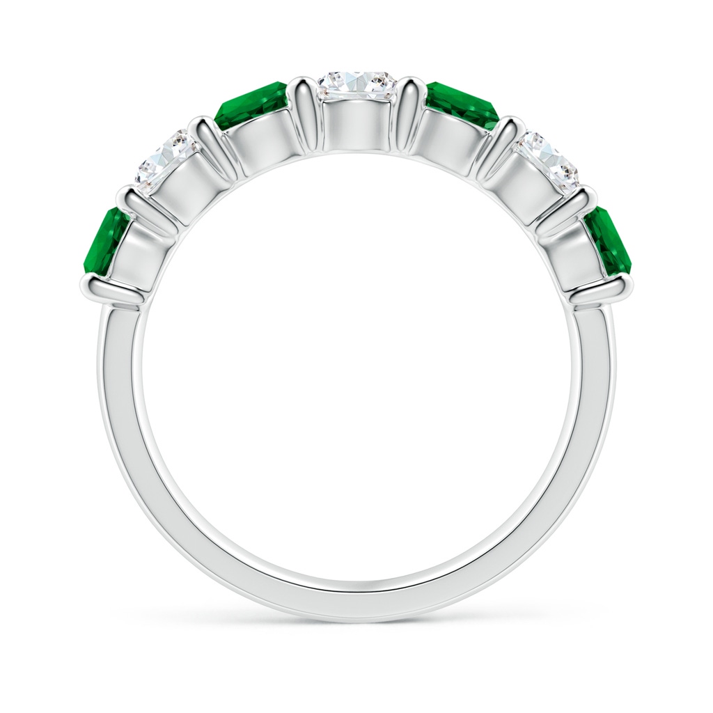 4mm Labgrown Lab-Grown Half Eternity Seven Stone Emerald and Lab Diamond Wedding Ring in 18K White Gold - side 199