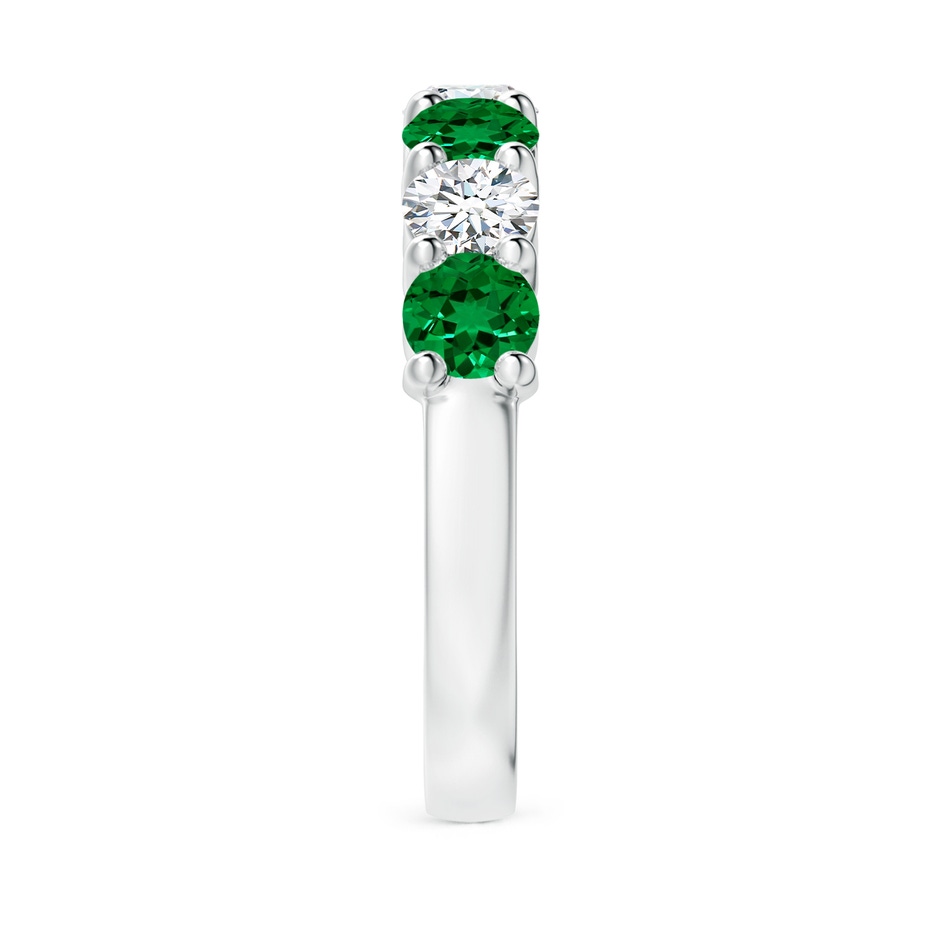 4mm Labgrown Lab-Grown Half Eternity Seven Stone Emerald and Lab Diamond Wedding Ring in 18K White Gold side 299