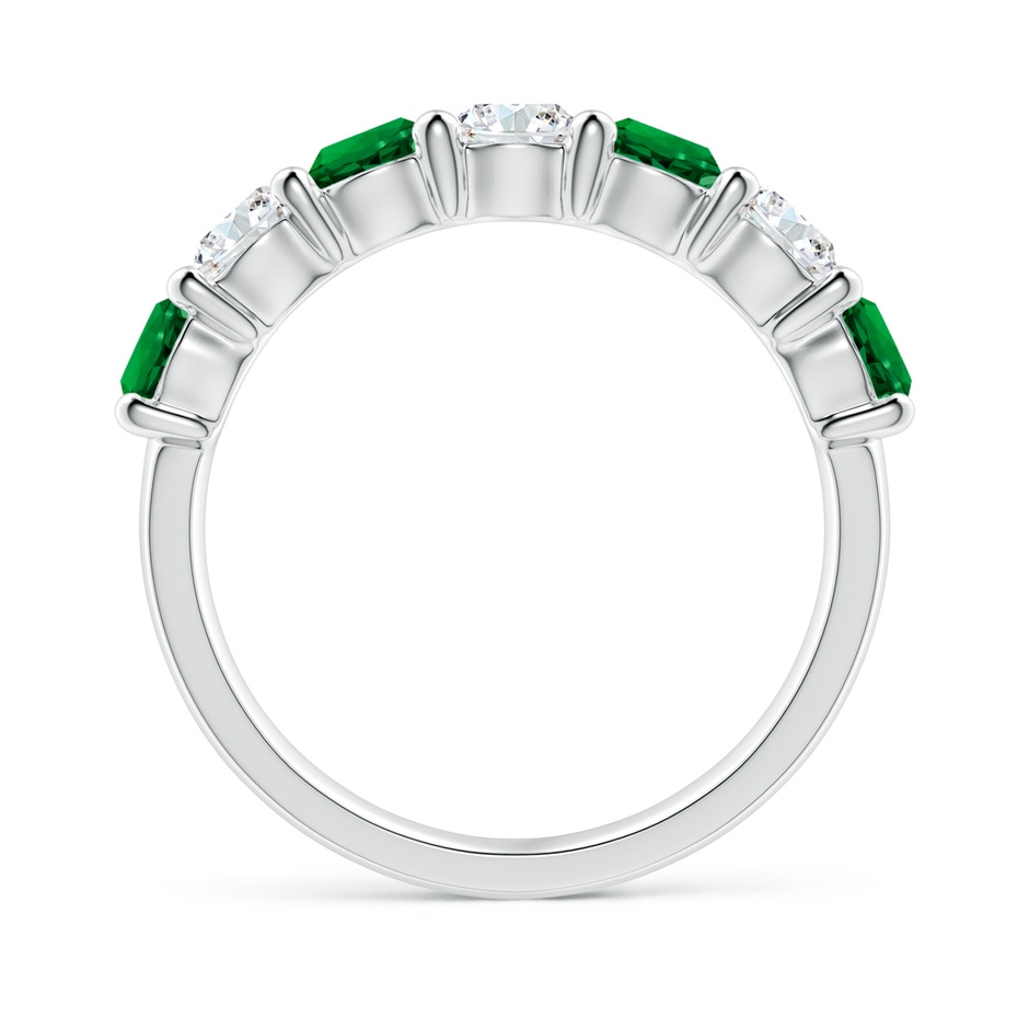 4mm Labgrown Lab-Grown Half Eternity Seven Stone Emerald and Lab Diamond Wedding Ring in White Gold side 199