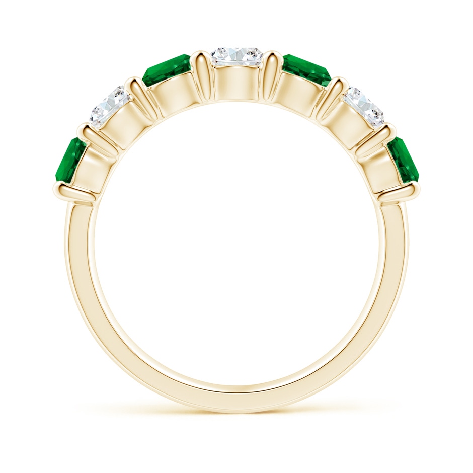 4mm Labgrown Lab-Grown Half Eternity Seven Stone Emerald and Lab Diamond Wedding Ring in Yellow Gold side 199