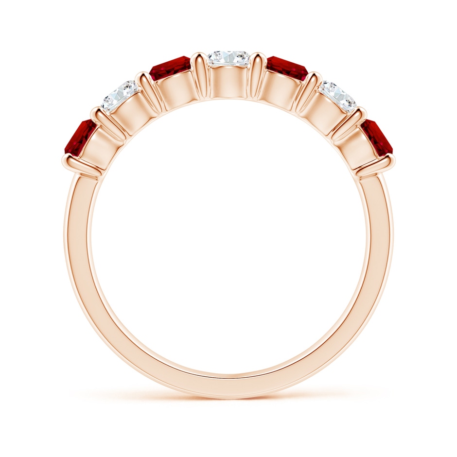 3.5mm Labgrown Lab-Grown Half Eternity Seven Stone Ruby and Lab Diamond Wedding Ring in Rose Gold side 199