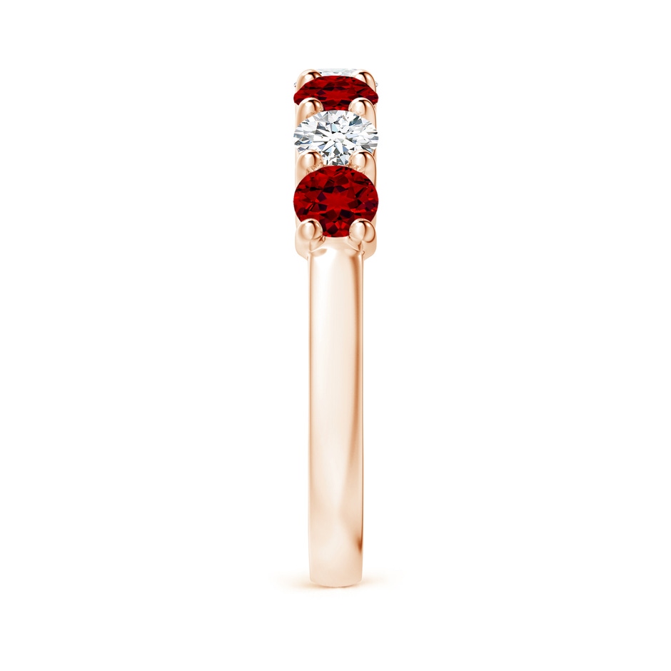 3.5mm Labgrown Lab-Grown Half Eternity Seven Stone Ruby and Lab Diamond Wedding Ring in Rose Gold side 299