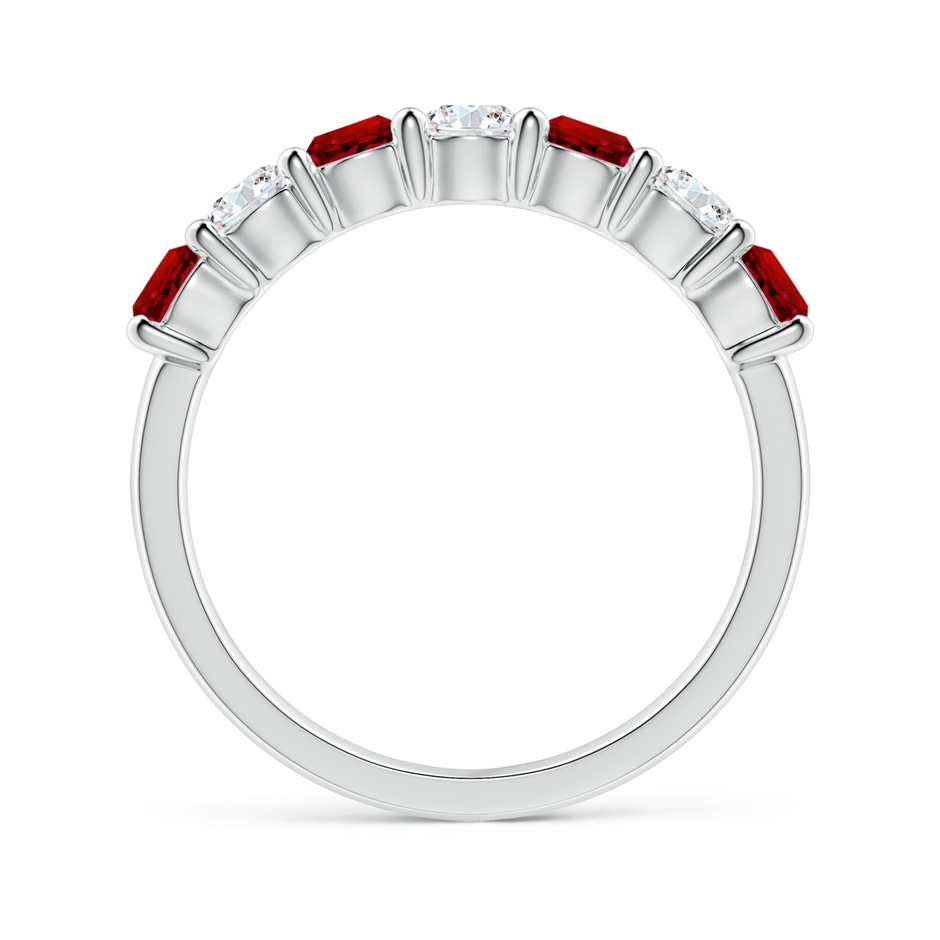 3.5mm Labgrown Lab-Grown Half Eternity Seven Stone Ruby and Lab Diamond Wedding Ring in White Gold Side 199