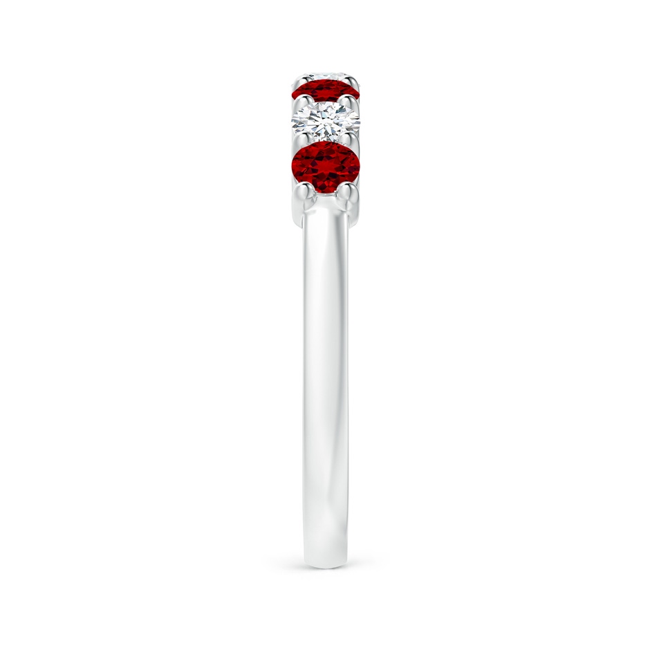 3mm Labgrown Lab-Grown Half Eternity Seven Stone Ruby and Lab Diamond Wedding Ring in P950 Platinum side 299