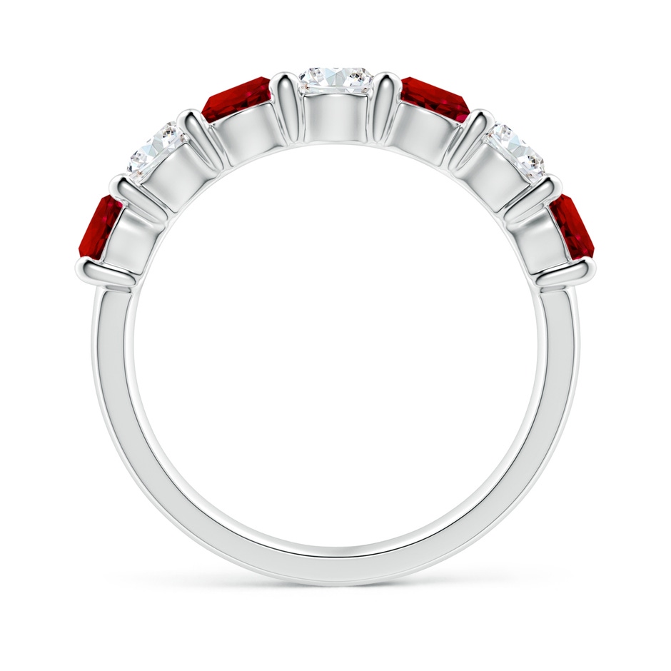 4mm Labgrown Lab-Grown Half Eternity Seven Stone Ruby and Lab Diamond Wedding Ring in White Gold side 199