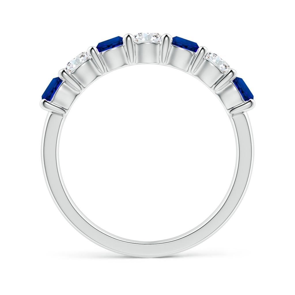 3.5mm Labgrown Lab-Grown Half Eternity Seven Stone Sapphire and Lab Diamond Wedding Ring in White Gold Side 199