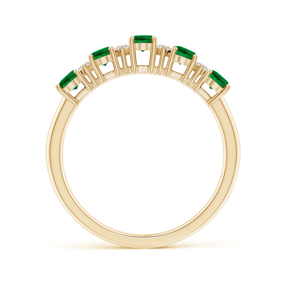 5x3mm Labgrown Lab-Grown Five Stone Emerald and Diamond Wedding Ring in Yellow Gold side 199