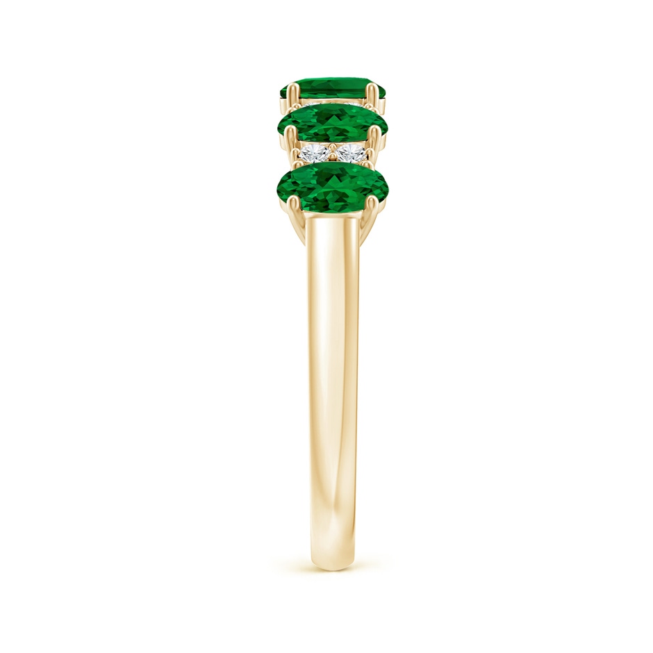 5x3mm Labgrown Lab-Grown Five Stone Emerald and Diamond Wedding Ring in Yellow Gold side 299