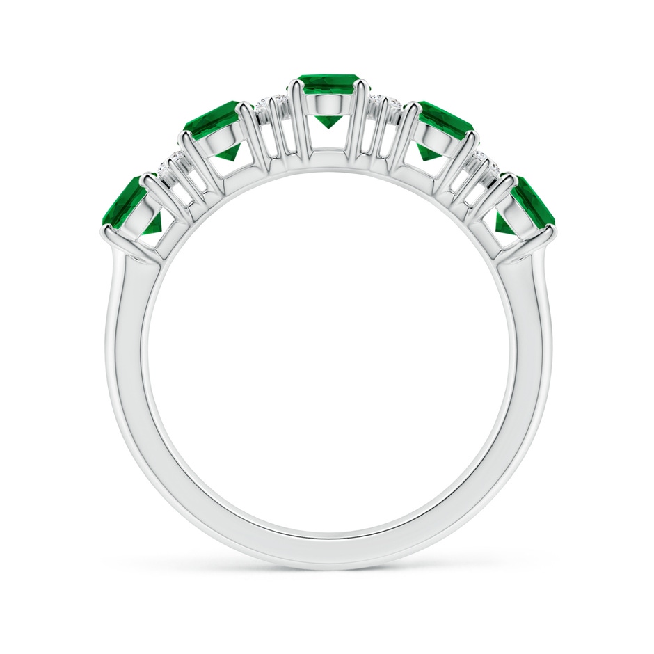 6x4mm Labgrown Lab-Grown Five Stone Emerald and Diamond Wedding Ring in White Gold side 199