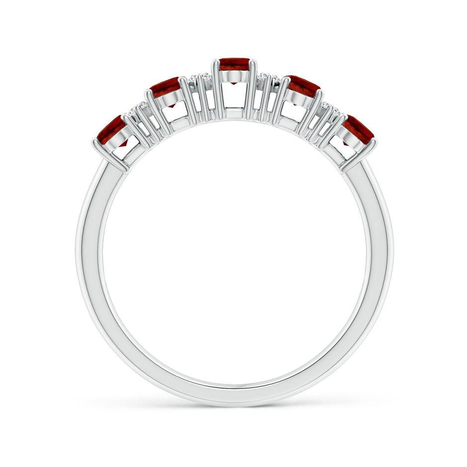 5x3mm Labgrown Lab-Grown Five Stone Ruby and Diamond Wedding Ring in White Gold Side 199