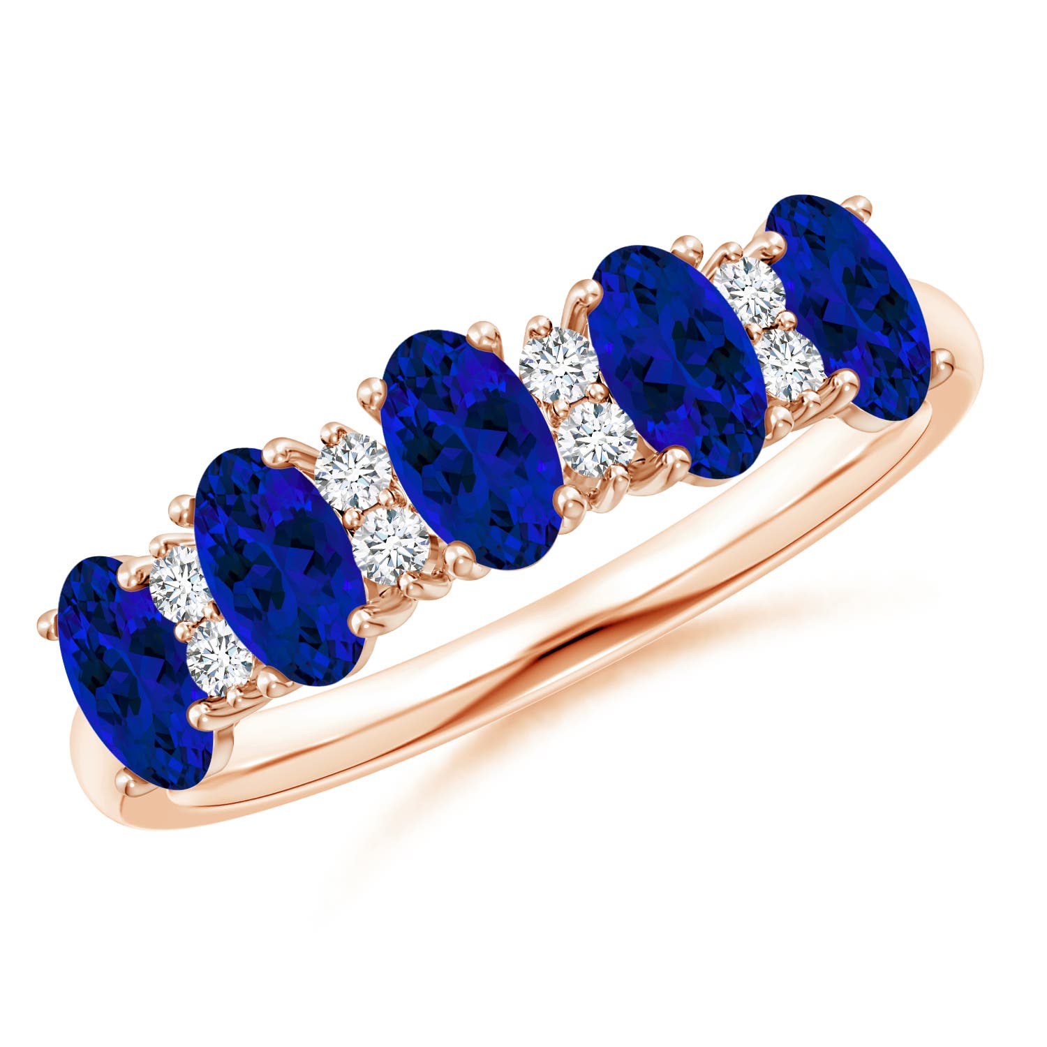 Rose Gold Lab Grown Blue Sapphire Rings
