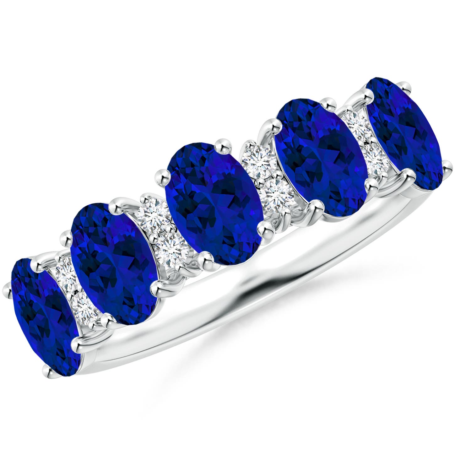 Stackables Lab Grown Blue Sapphire White Gold Rings