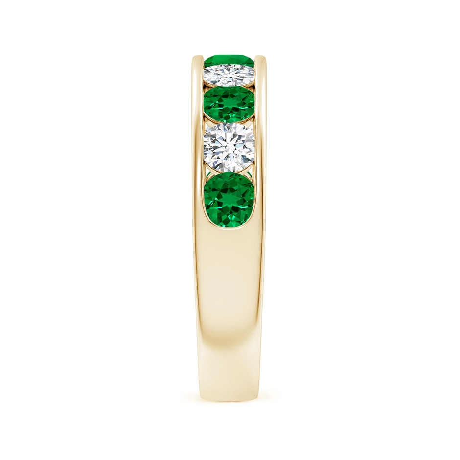 3.5mm Labgrown Lab-Grown Channel Set Emerald and Diamond Semi Eternity Ring in 9K Yellow Gold side 299