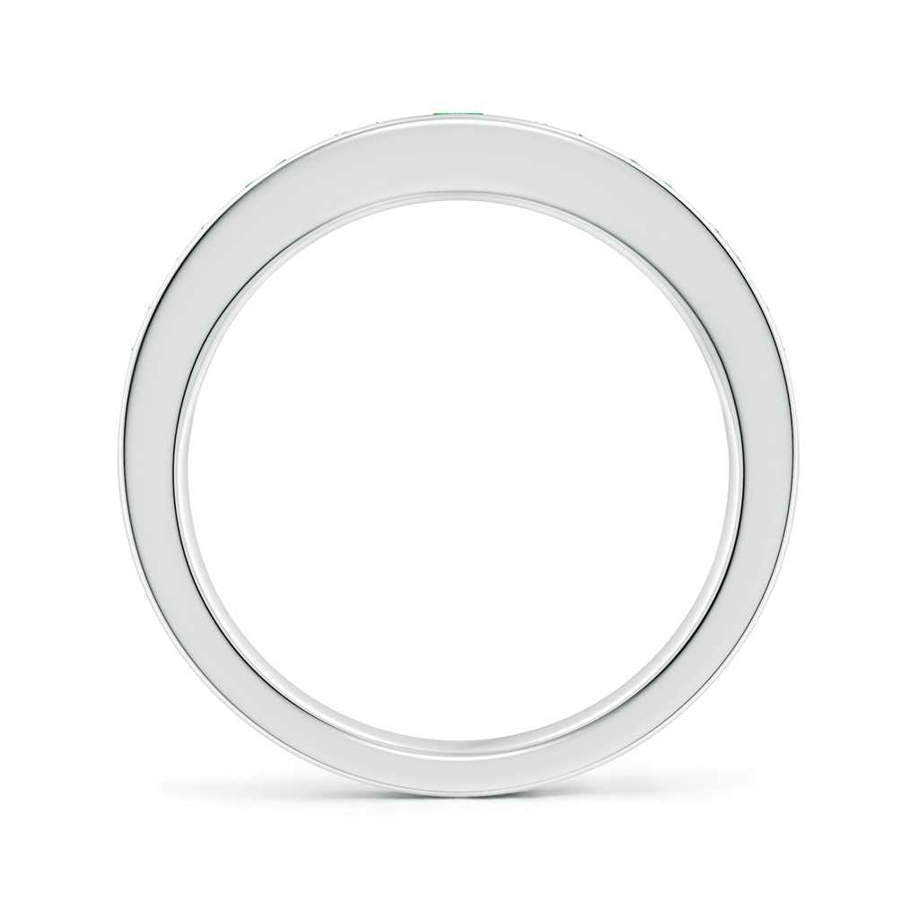 3mm Labgrown Lab-Grown Channel Set Emerald and Diamond Semi Eternity Ring in P950 Platinum - side 199
