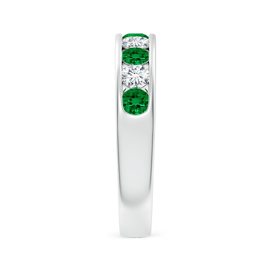 3mm Labgrown Lab-Grown Channel Set Emerald and Diamond Semi Eternity Ring in P950 Platinum side 299