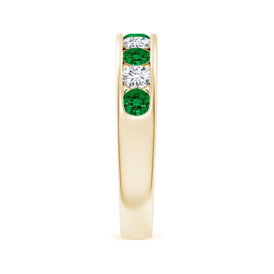 3mm Labgrown Lab-Grown Channel Set Emerald and Diamond Semi Eternity Ring in Yellow Gold side 299