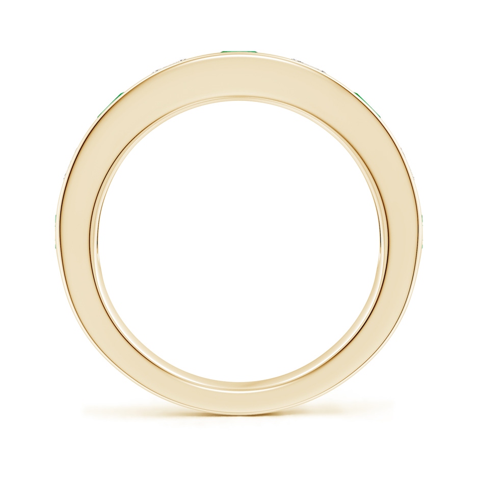 4mm Labgrown Lab-Grown Channel Set Emerald and Diamond Semi Eternity Ring in Yellow Gold side 199