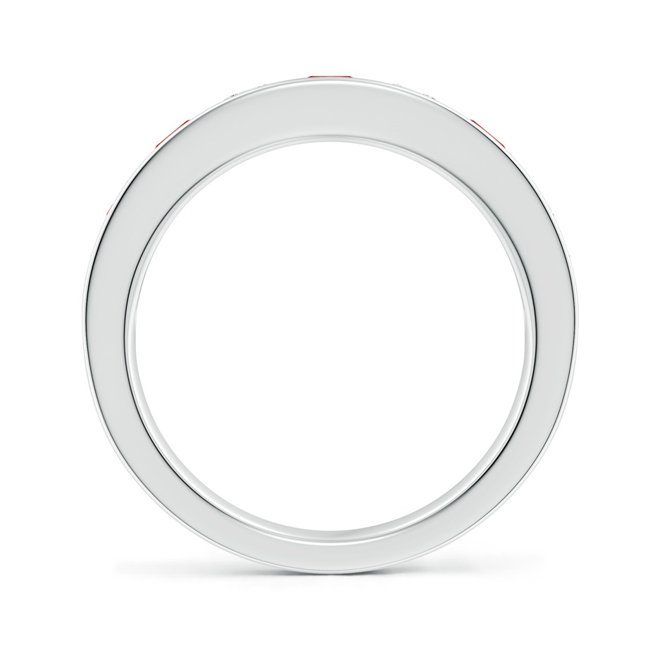 3.5mm Labgrown Lab-Grown Channel Set Ruby and Diamond Semi Eternity Ring in P950 Platinum side 199