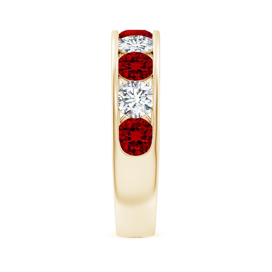 4mm Labgrown Lab-Grown Channel Set Ruby and Diamond Semi Eternity Ring in 18K Yellow Gold side 299