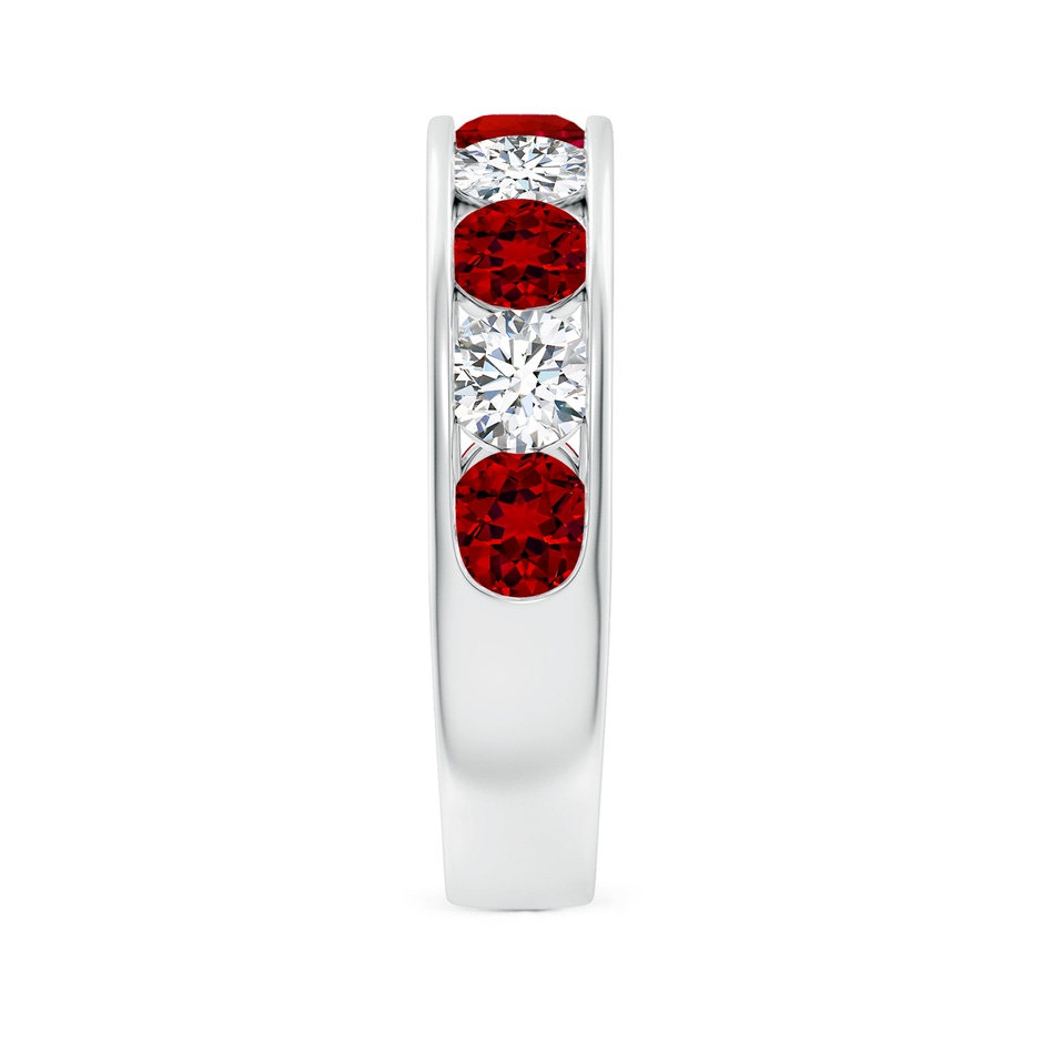 4mm Labgrown Lab-Grown Channel Set Ruby and Diamond Semi Eternity Ring in White Gold side 299