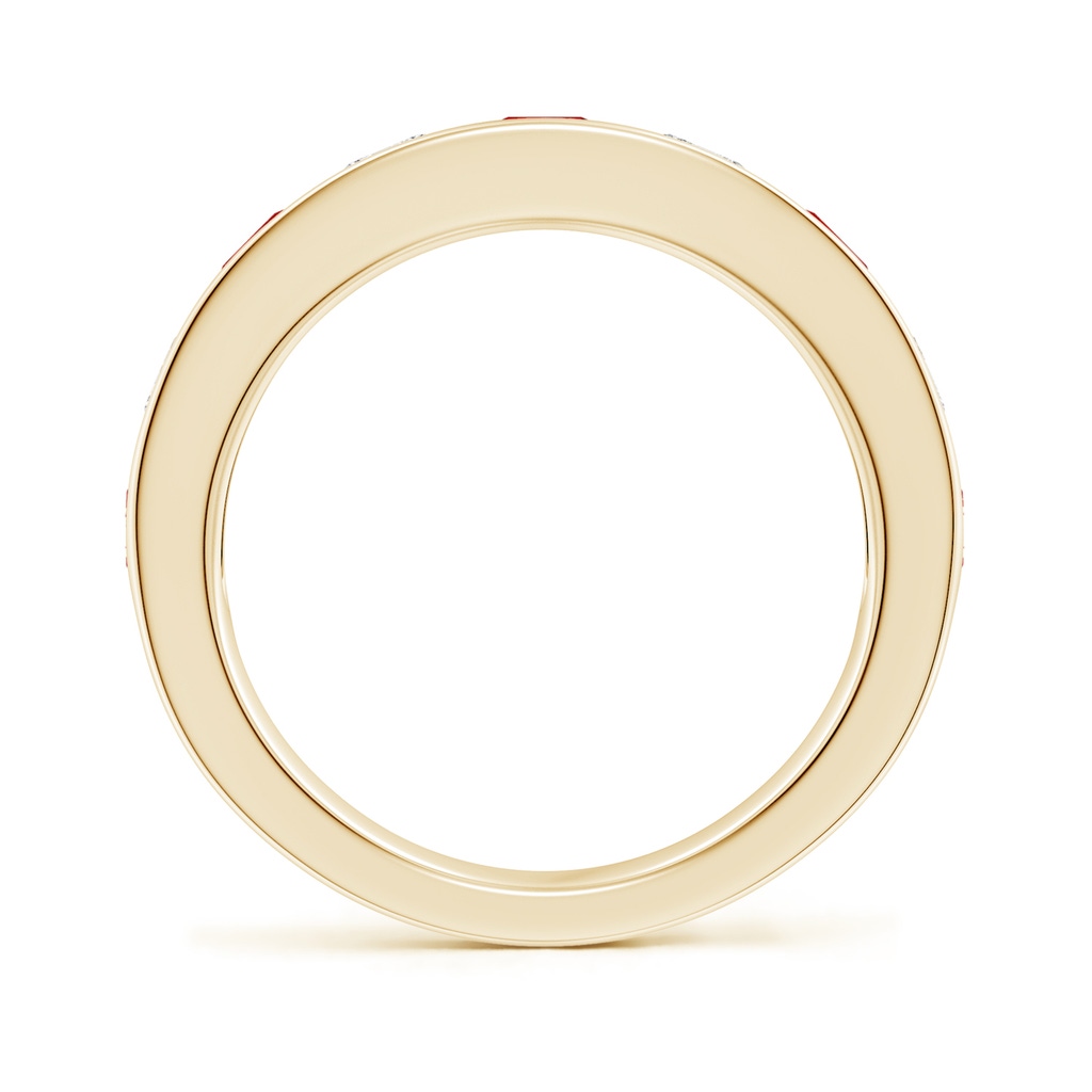 4mm Labgrown Lab-Grown Channel Set Ruby and Diamond Semi Eternity Ring in Yellow Gold - side 199