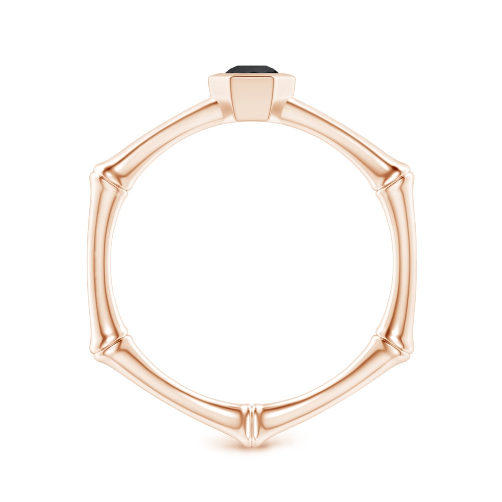 3mm AA Natori x Angara Enhanced Black Diamond Indochine Bamboo Ring in Rose Gold - side 199