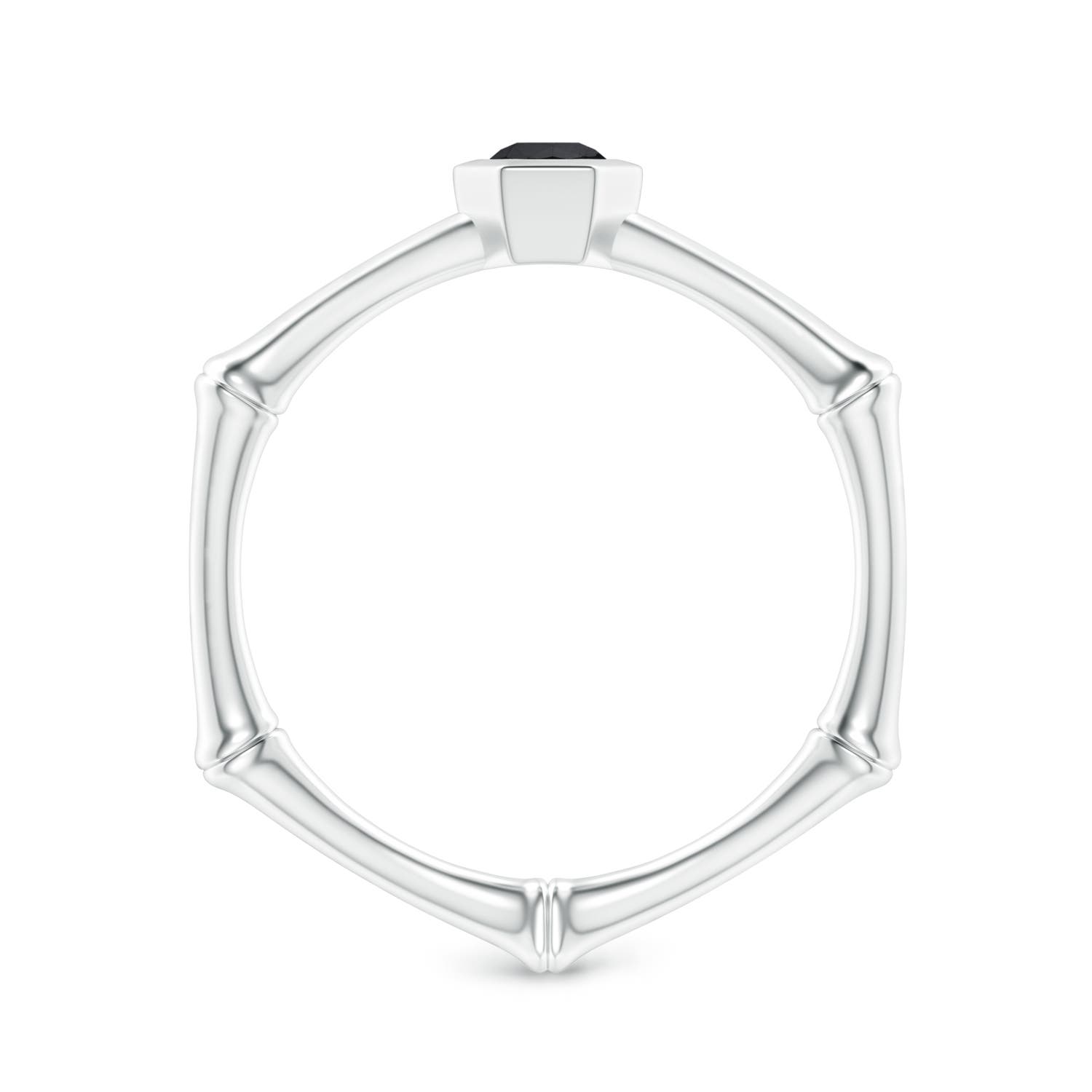 3mm AA Natori x Angara Enhanced Black Diamond Indochine Bamboo Ring in White Gold
