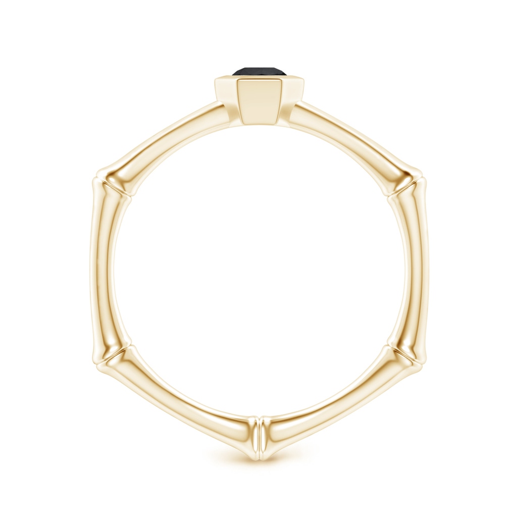 3mm AA Natori x Angara Enhanced Black Diamond Indochine Bamboo Ring in Yellow Gold - side 199
