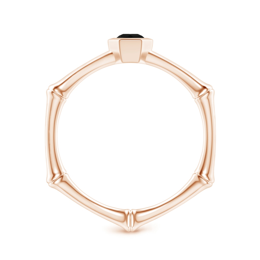 3mm AAA Natori x Angara Black Onyx Indochine Bamboo Ring in Rose Gold - side 199