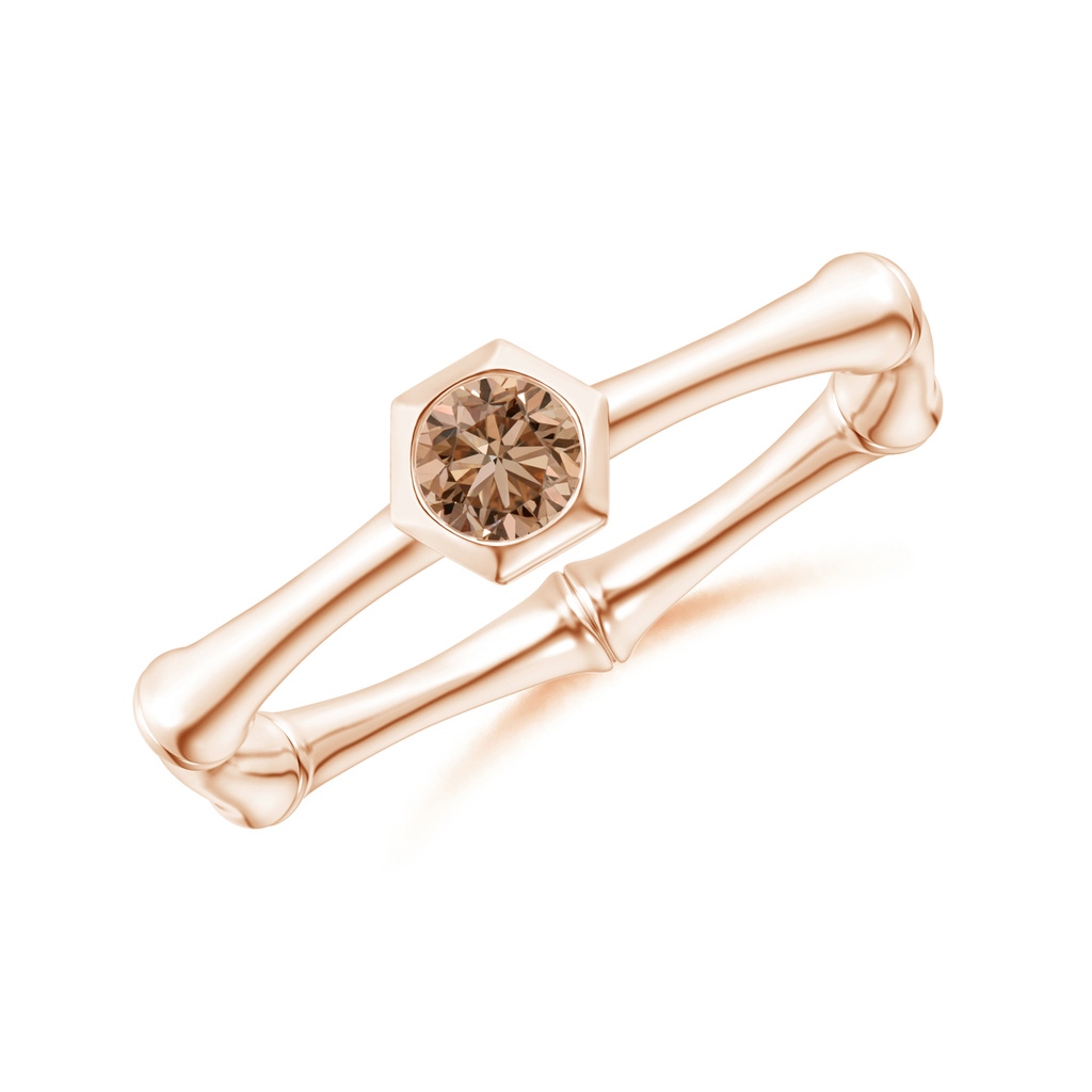 3mm AA Natori x Angara Coffee Diamond Indochine Bamboo Ring in Rose Gold