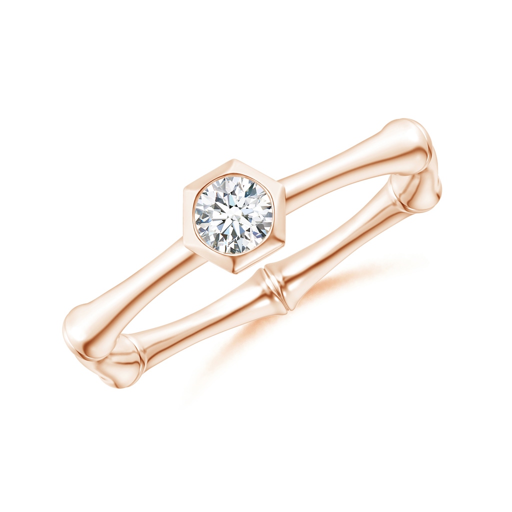 3.2mm IJI1I2 Natori x Angara Diamond Indochine Bamboo Ring in Rose Gold 