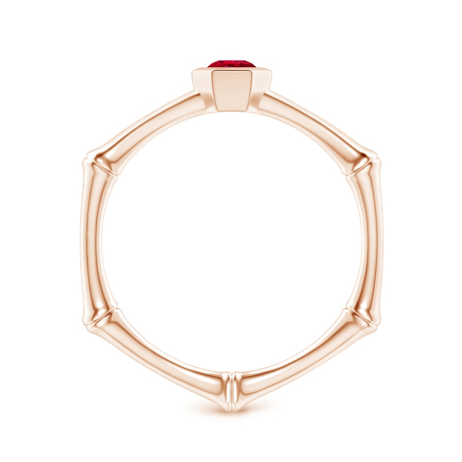 3mm AAA Natori x Angara Ruby Indochine Bamboo Ring in Rose Gold side 199