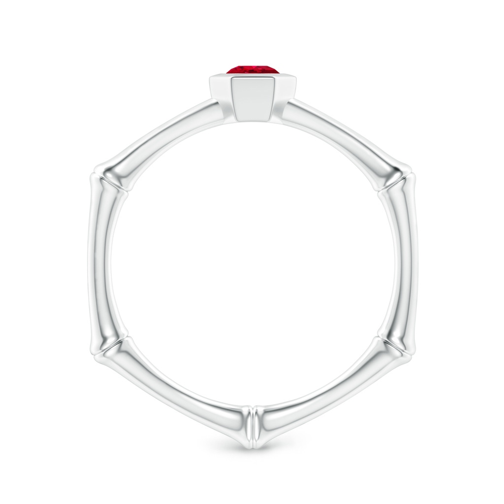 3mm AAA Natori x Angara Ruby Indochine Bamboo Ring in S999 Silver - side 199