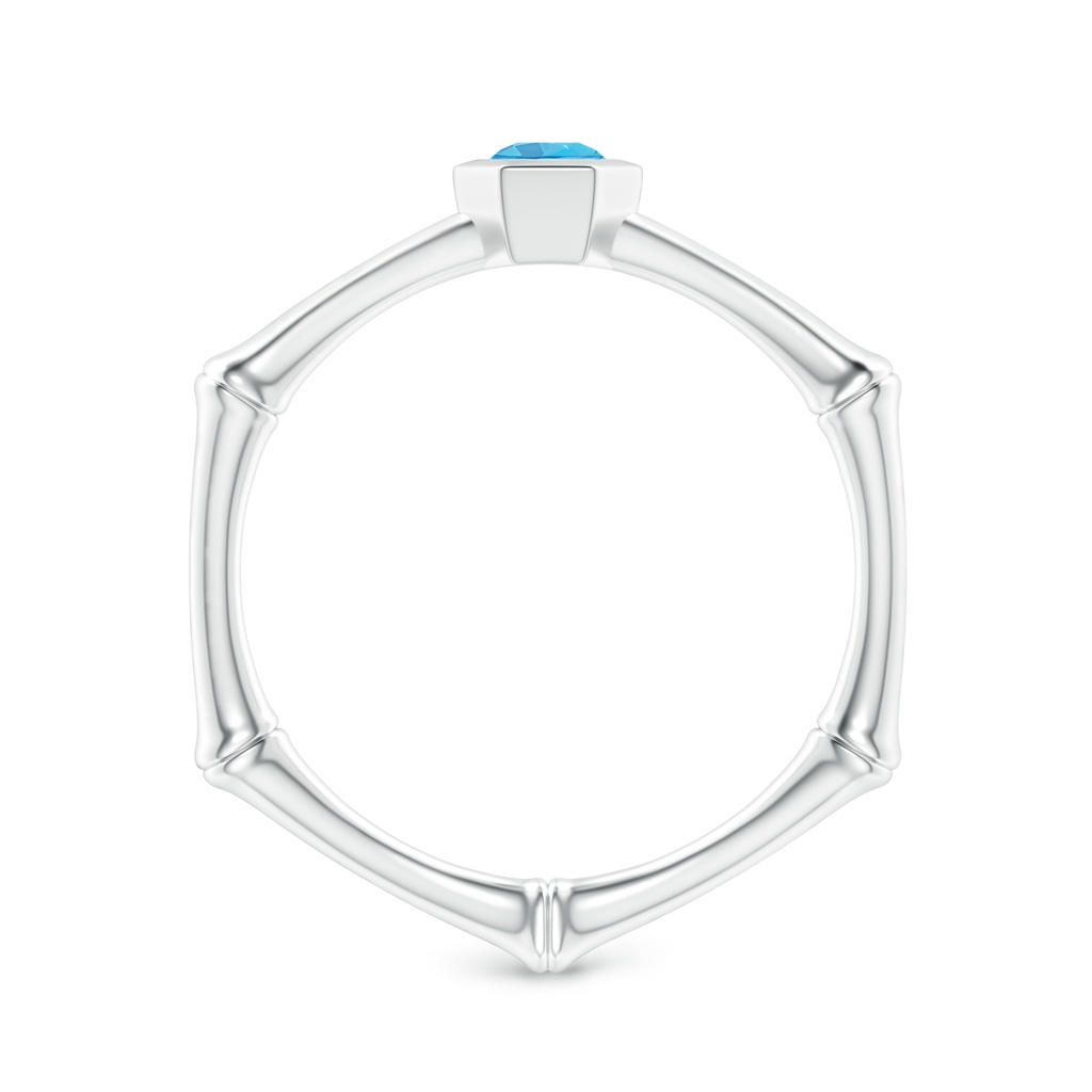 3mm AAA Natori x Angara Swiss Blue Topaz Indochine Bamboo Ring in White Gold - side 199