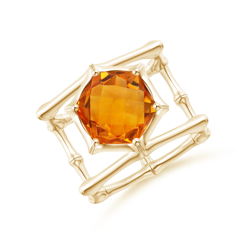 10mm AAA Natori x Angara Citrine Indochine Bamboo Cocktail Ring in Yellow Gold