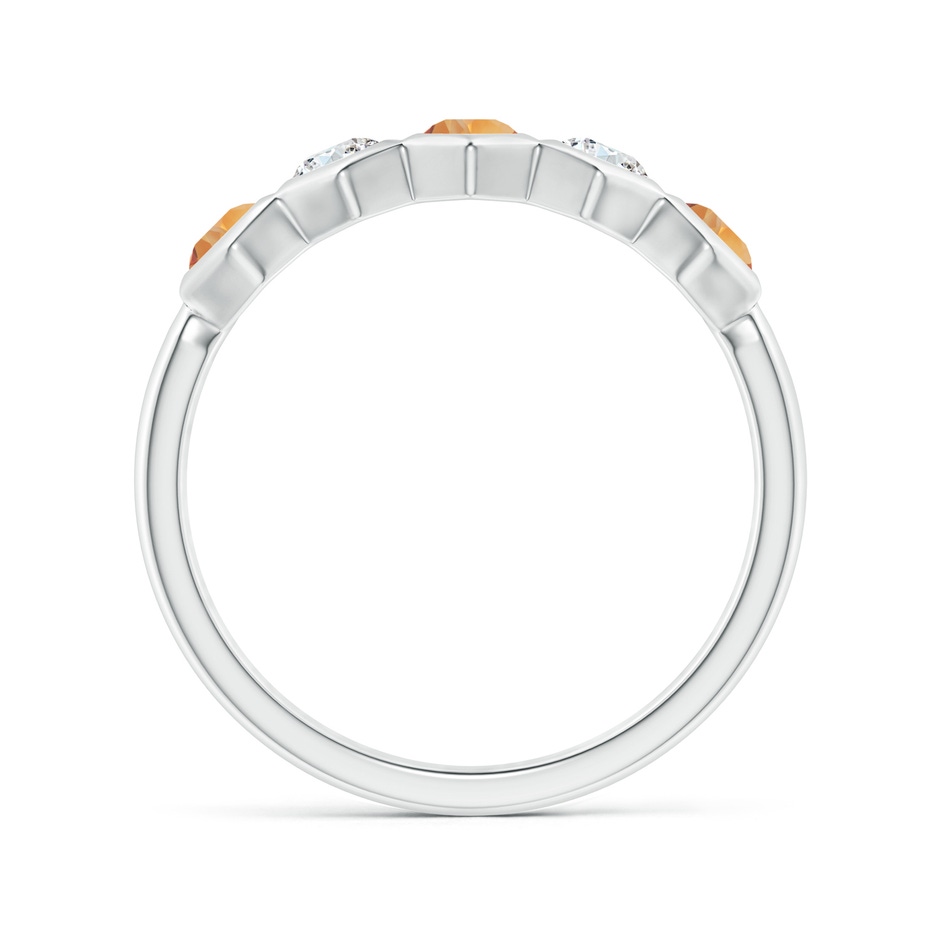 3mm AAA Natori x Angara Hexagonal  Bezel-Set Citrine and Diamond Band in White Gold side 1