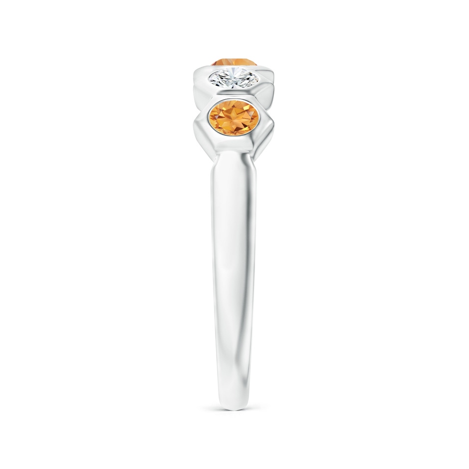 3mm AAA Natori x Angara Hexagonal  Bezel-Set Citrine and Diamond Band in White Gold side 2