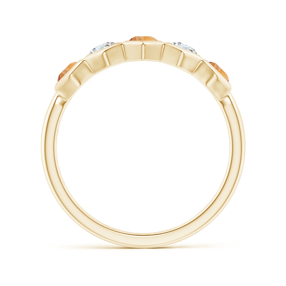 3mm AAA Natori x Angara Hexagonal  Bezel-Set Citrine and Diamond Band in Yellow Gold side 1