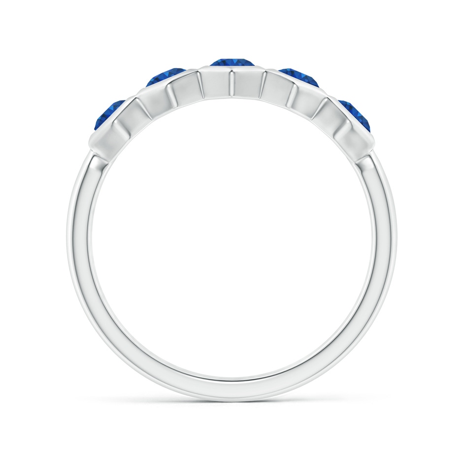 3mm AAA Natori x Angara Hexagonal Bezel-Set Blue Sapphire Band in White Gold side 1