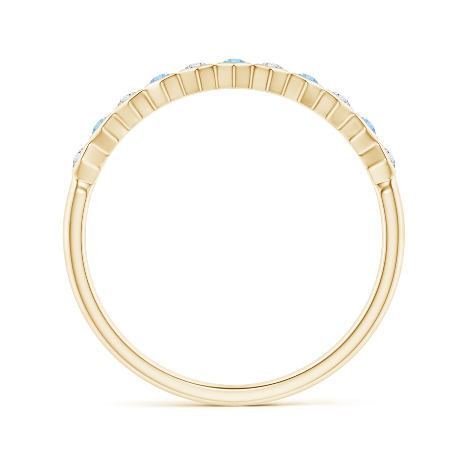 1.5mm AAA Natori x Angara Hexagonal Bezel-Set Diamond and Aquamarine Band in Yellow Gold side 1