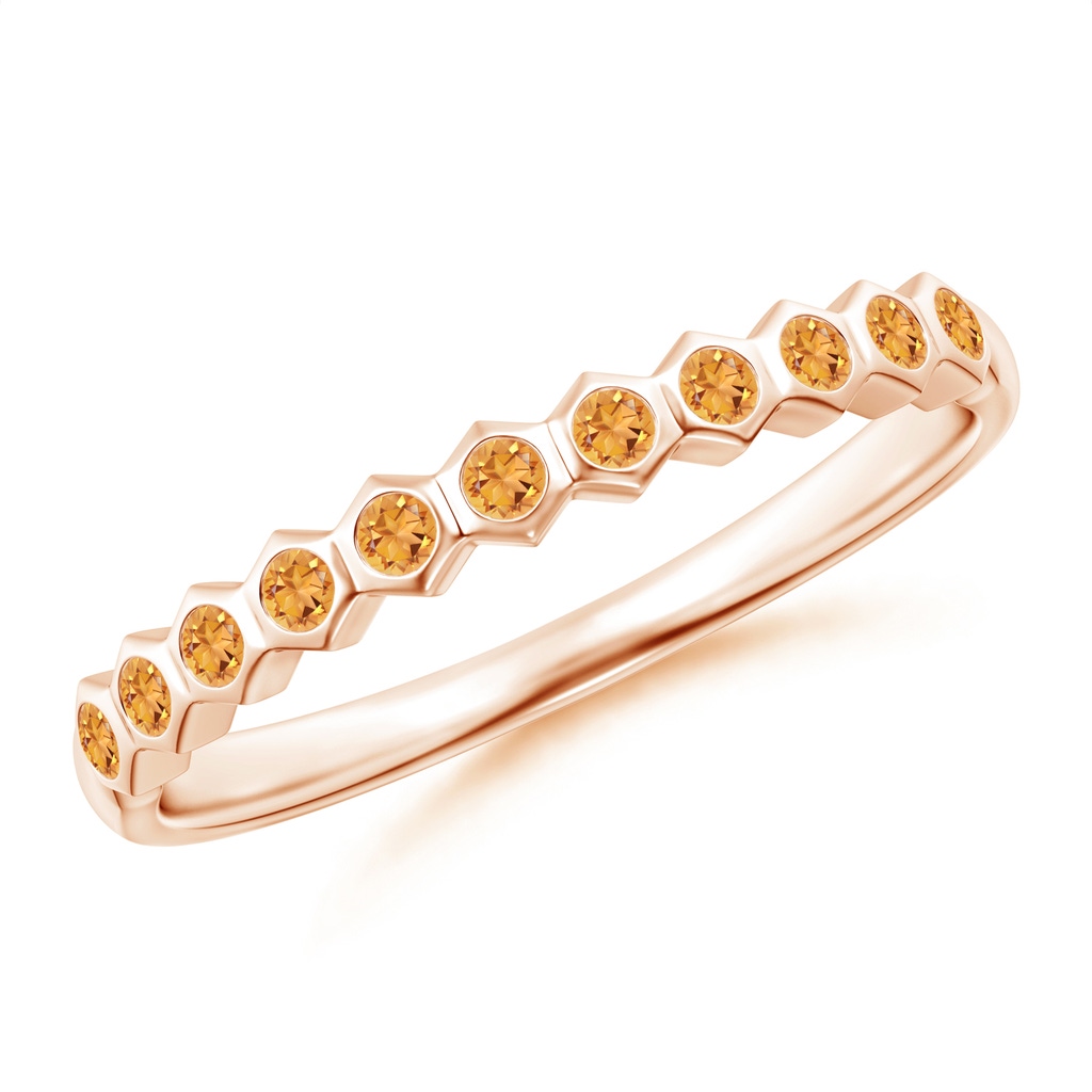 1.5mm AAA Natori x Angara Hexagonal Band with Bezel-Set Citrines in Rose Gold