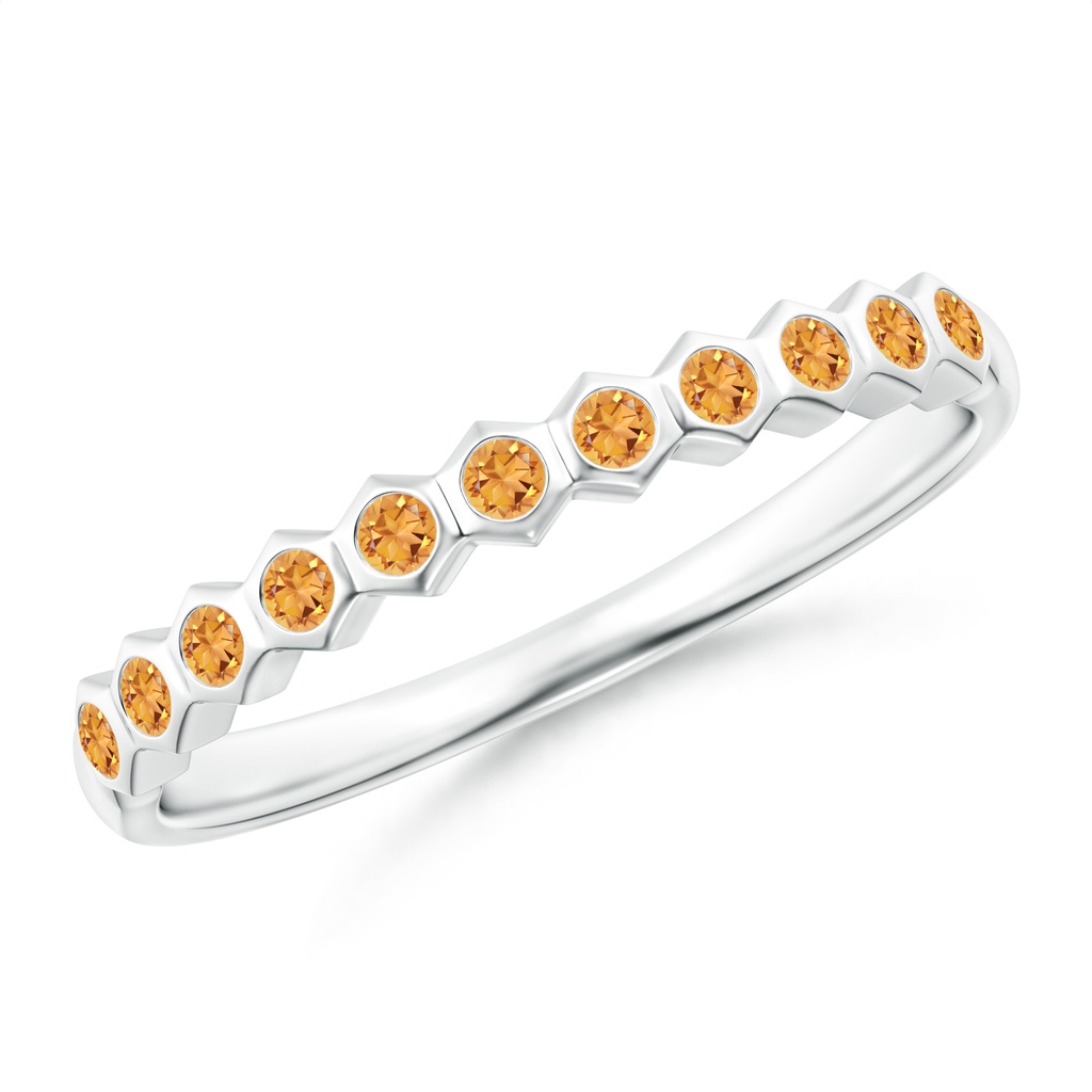 1.5mm AAA Natori x Angara Hexagonal Band with Bezel-Set Citrines in White Gold