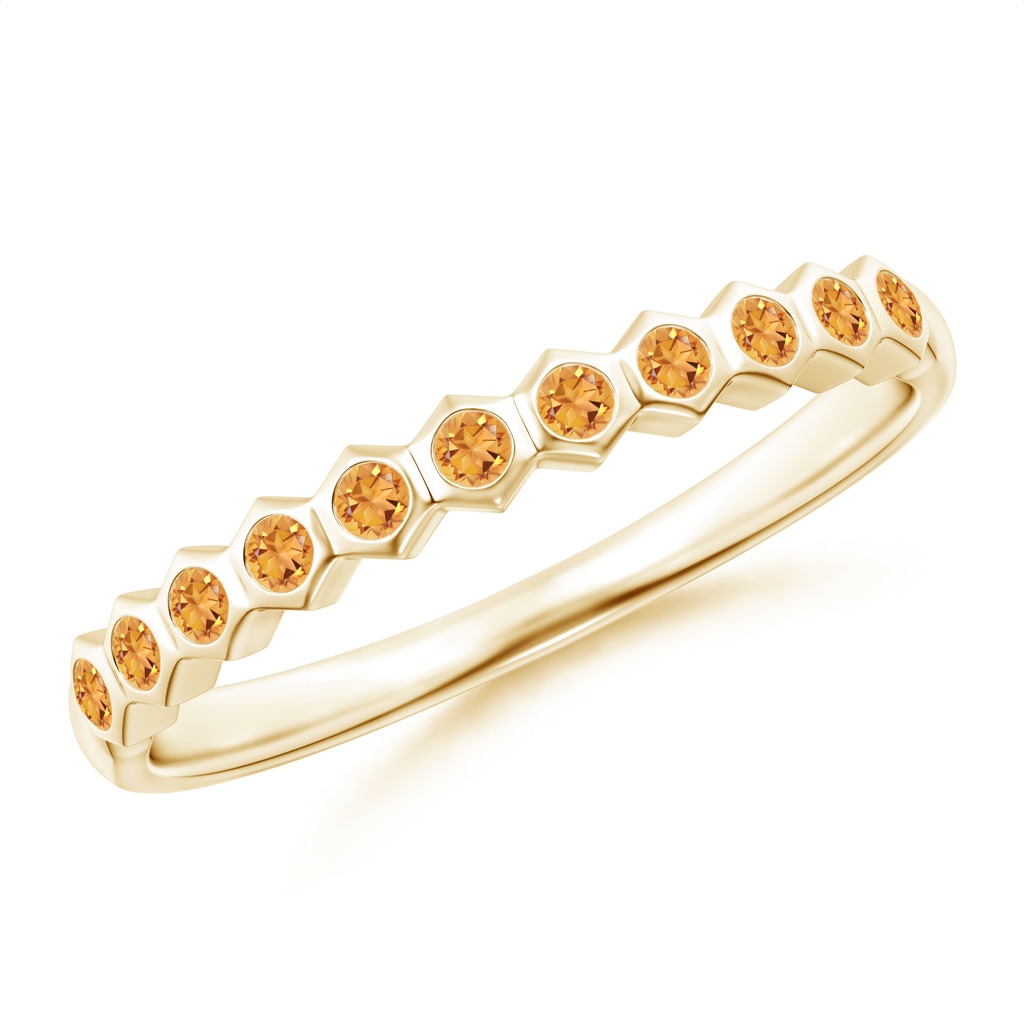 1.5mm AAA Natori x Angara Hexagonal Band with Bezel-Set Citrines in Yellow Gold