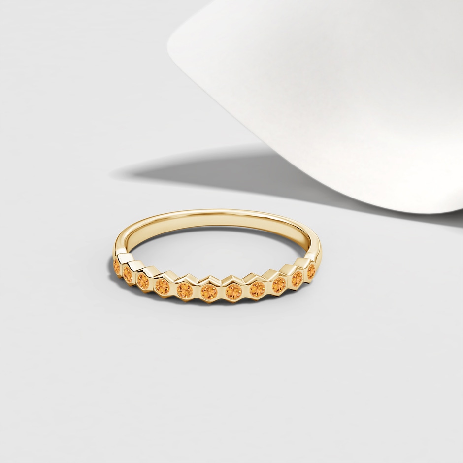 1.5mm AAA Natori x Angara Hexagonal Band with Bezel-Set Citrines in Yellow Gold lifestyle