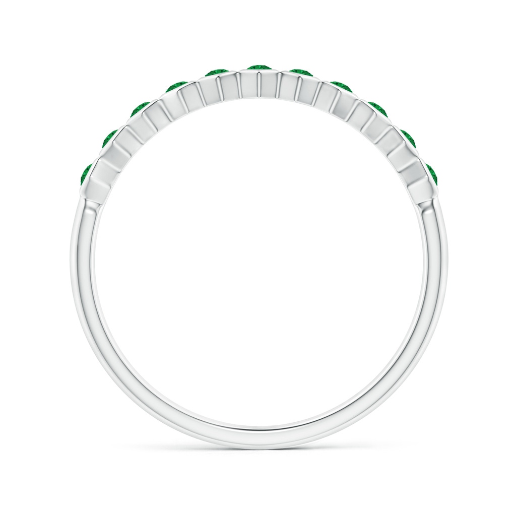 1.5mm AAA Natori x Angara Hexagonal Band with Bezel-Set Emeralds in White Gold Side 1