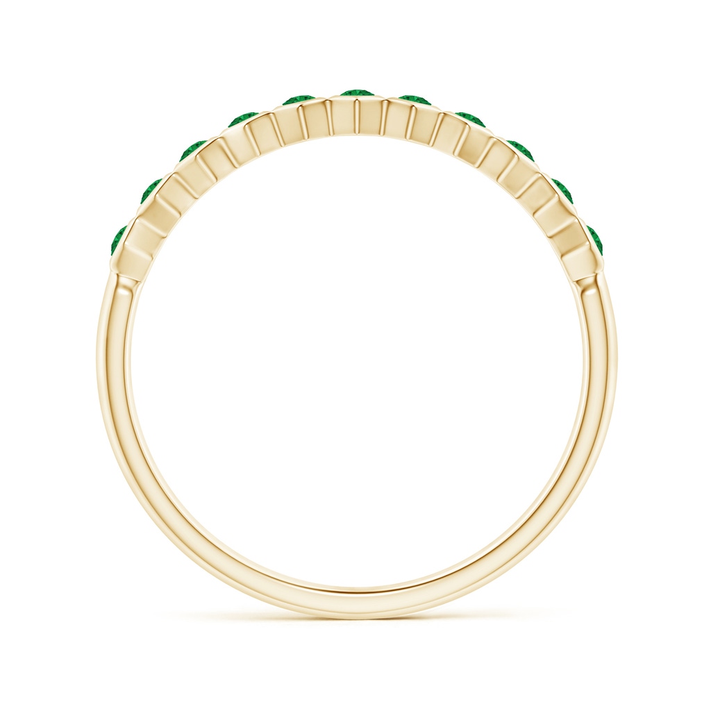 1.5mm AAA Natori x Angara Hexagonal Band with Bezel-Set Emeralds in Yellow Gold Side 1