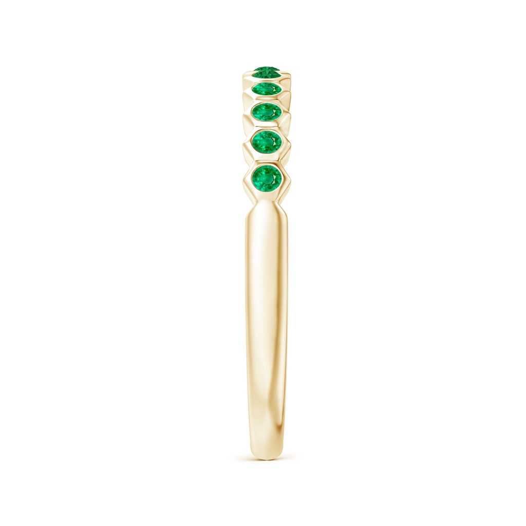 1.5mm AAA Natori x Angara Hexagonal Band with Bezel-Set Emeralds in Yellow Gold Side 2