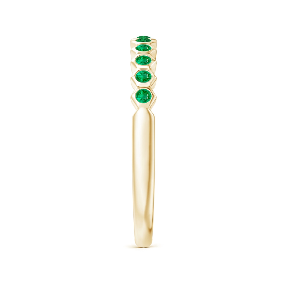 1.5mm AAA Natori x Angara Hexagonal Band with Bezel-Set Emeralds in Yellow Gold side 2