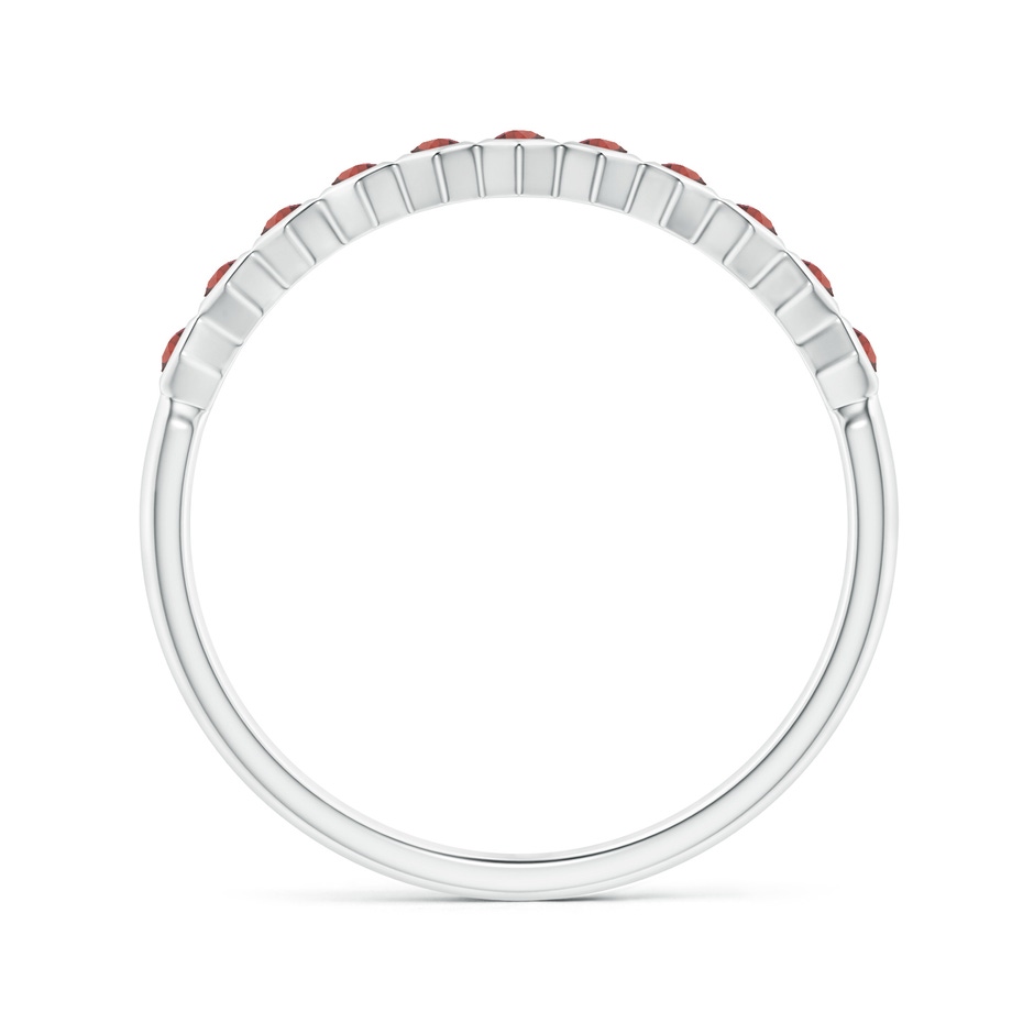 1.5mm AAA Natori x Angara Hexagonal Band with Bezel-Set Garnets in White Gold side 1