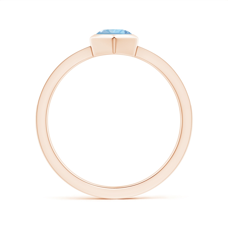 5mm AAA Natori x Angara Hexagonal Bezel-Set Aquamarine and Diamond Ring in Rose Gold side 1